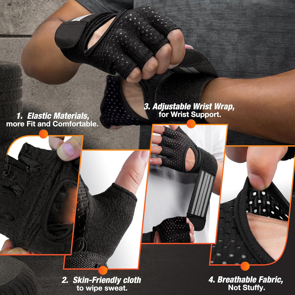 Fitness Gloves with Wrist Supp - Crossfit Fitness Gear ulasan dan harga