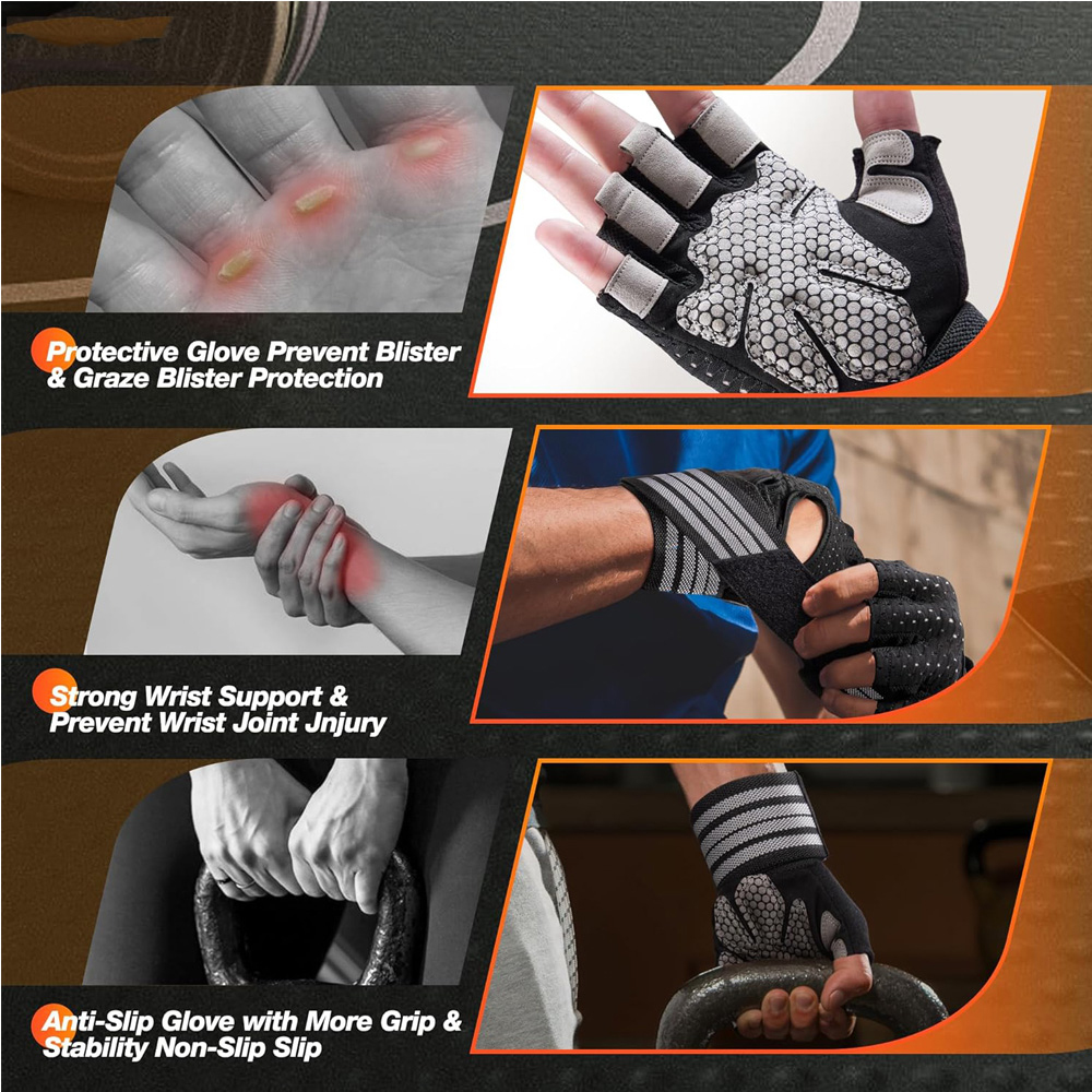 Fitness Gloves with Wrist Supp - Crossfit Fitness Gear ulasan dan harga