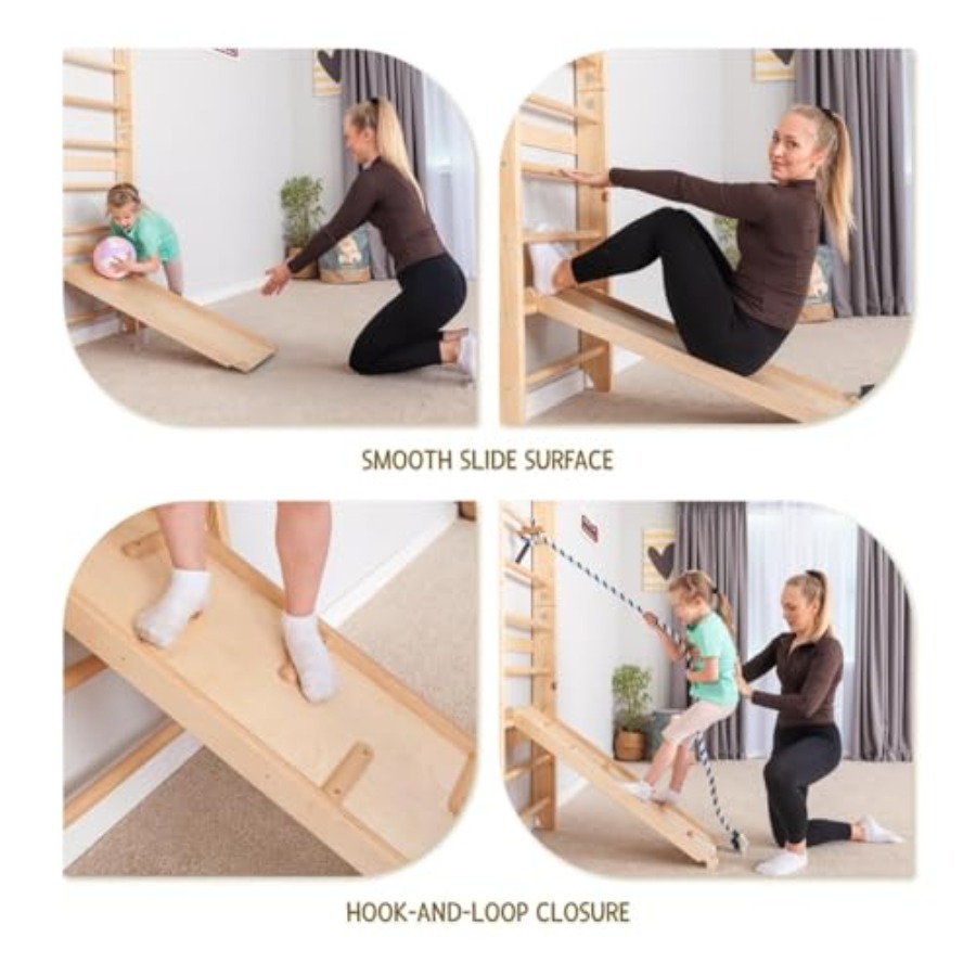 Swedish Ladder Wall Bars with  - Gymnastic Ring Wood ulasan dan harga