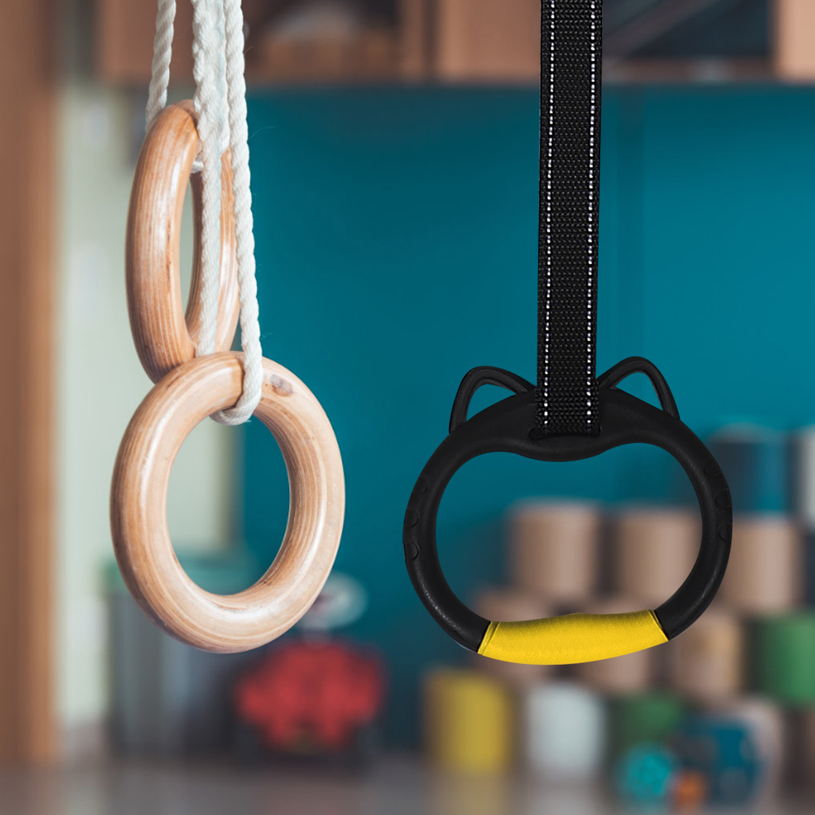 1 set 1 Set Gymnastics Rings F - Gymnastic Ring Wood ulasan dan harga