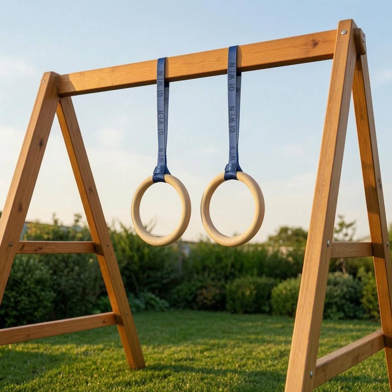 Wooden Gym Rings Woven Strappi - Gymnastic Ring Wood ulasan dan harga