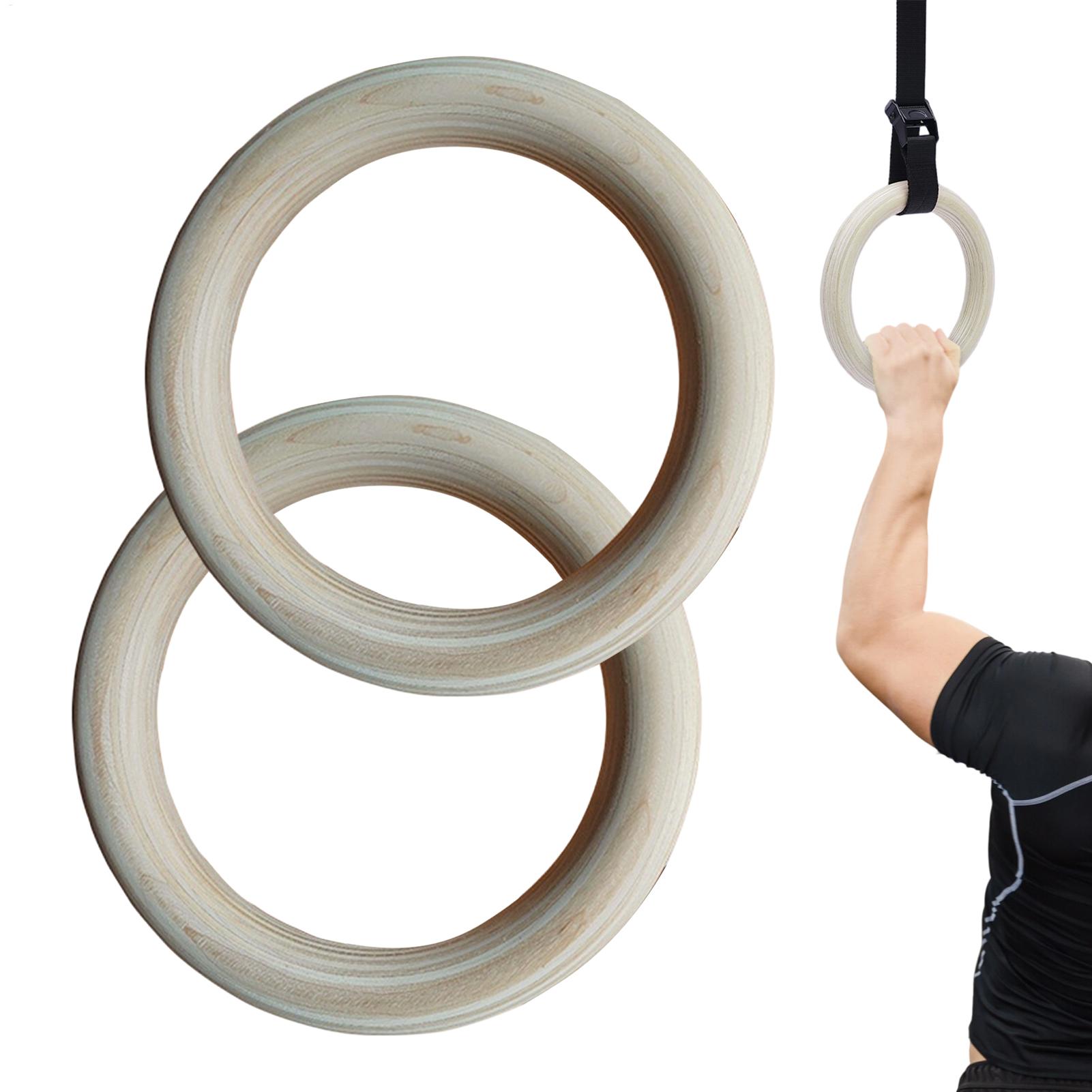 2Pcs/Pairs Wooden Portable Gym - Gymnastic Ring Wood ulasan dan harga