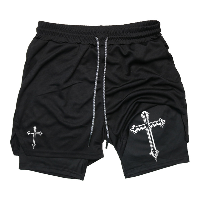 Cross Print 2-in-1 Workout Run - Crossfit Fitness Gear ulasan dan harga