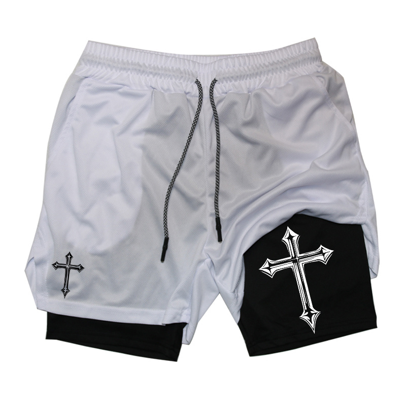 Cross Print 2-in-1 Workout Run - Crossfit Fitness Gear ulasan dan harga