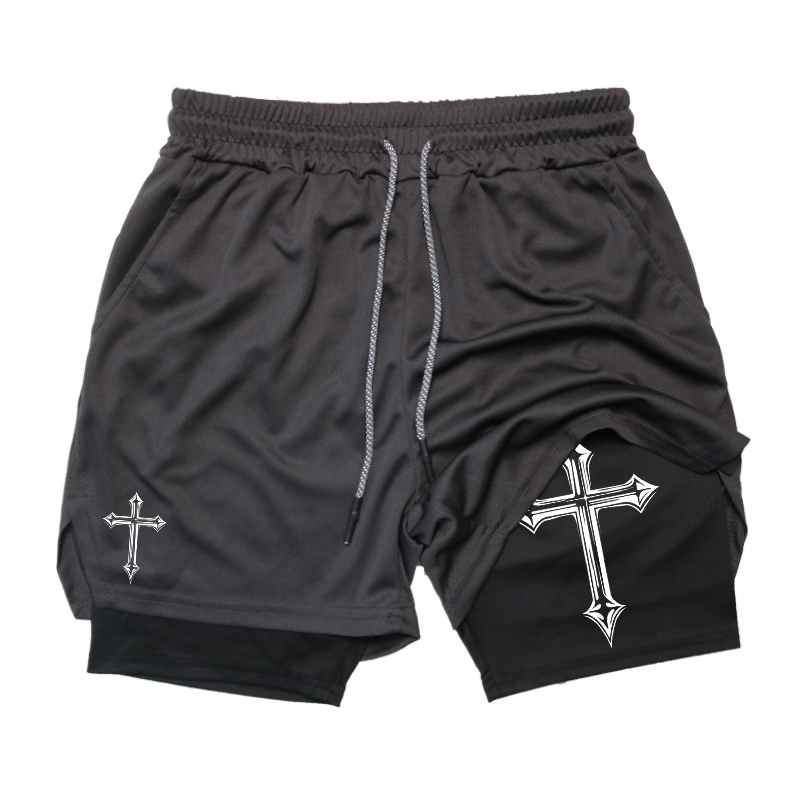 Cross Print 2-in-1 Workout Run - Crossfit Fitness Gear ulasan dan harga