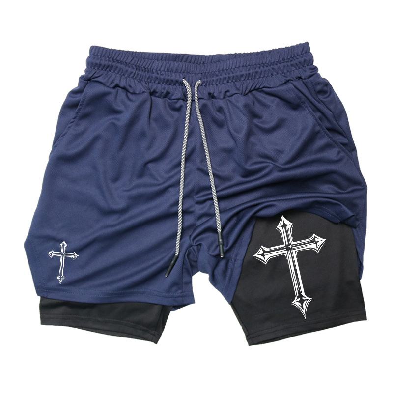 Cross Print 2-in-1 Workout Run - Crossfit Fitness Gear ulasan dan harga