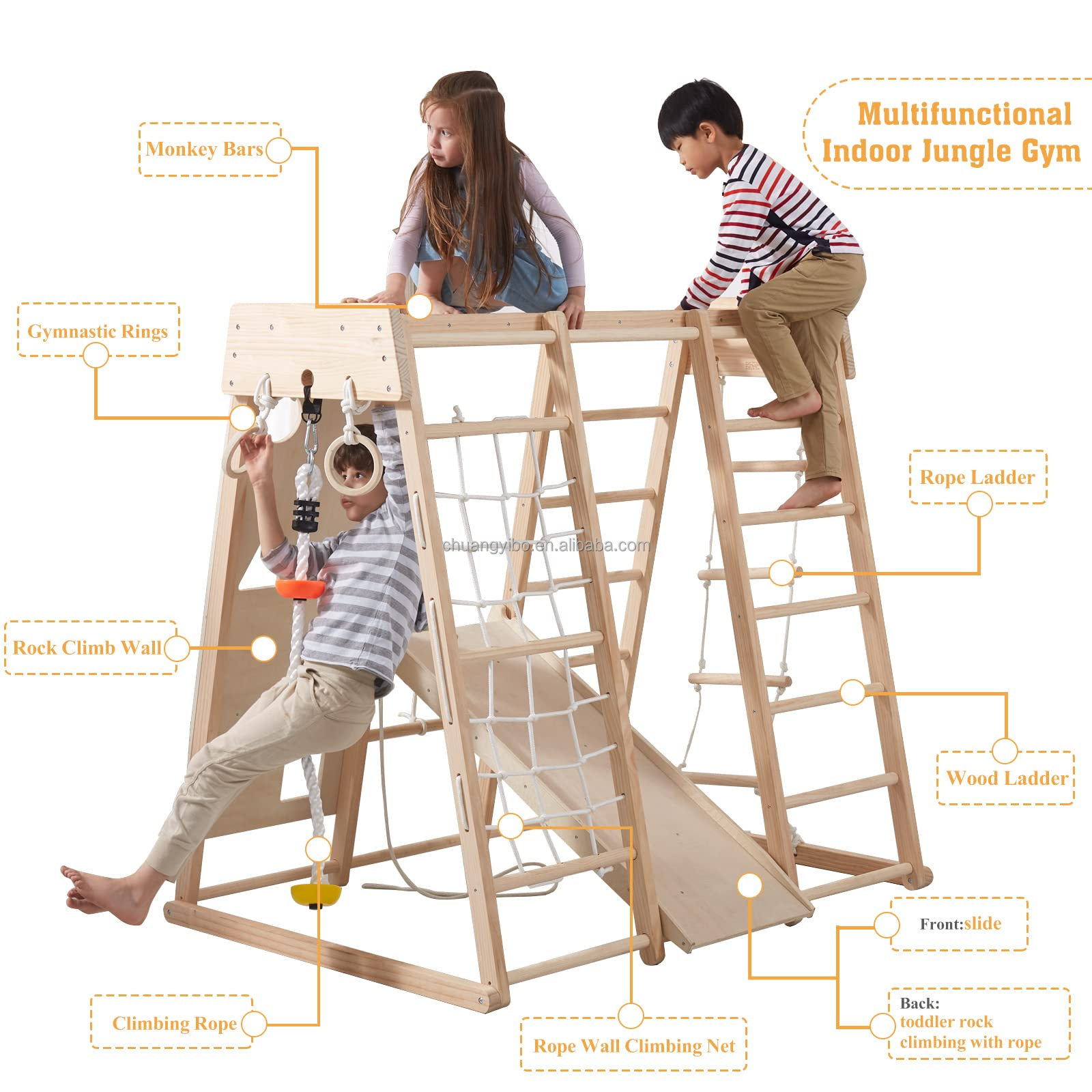 Indoor Playground Jungle Gym T - Gymnastic Ring Wood ulasan dan harga