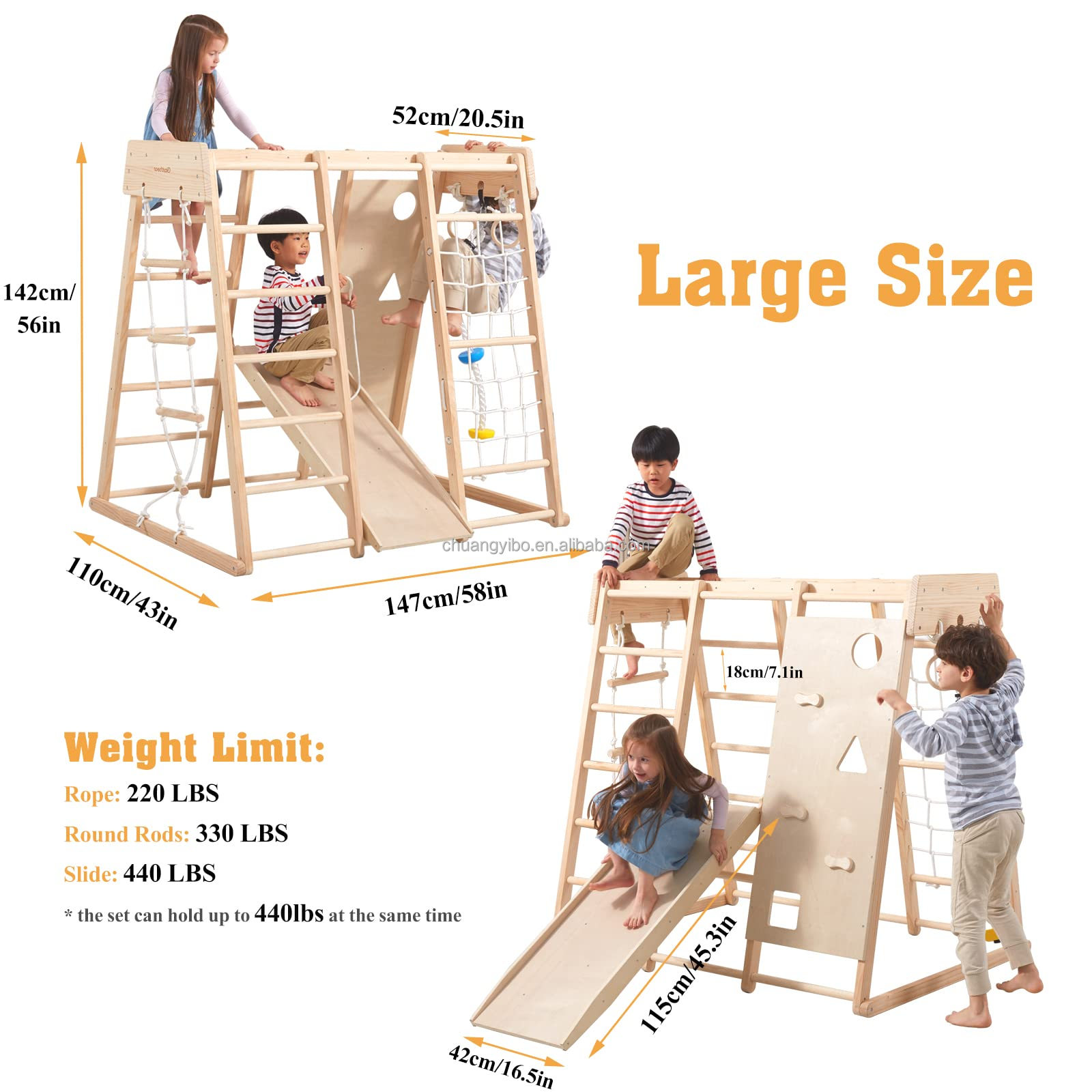 Indoor Playground Jungle Gym T - Gymnastic Ring Wood ulasan dan harga