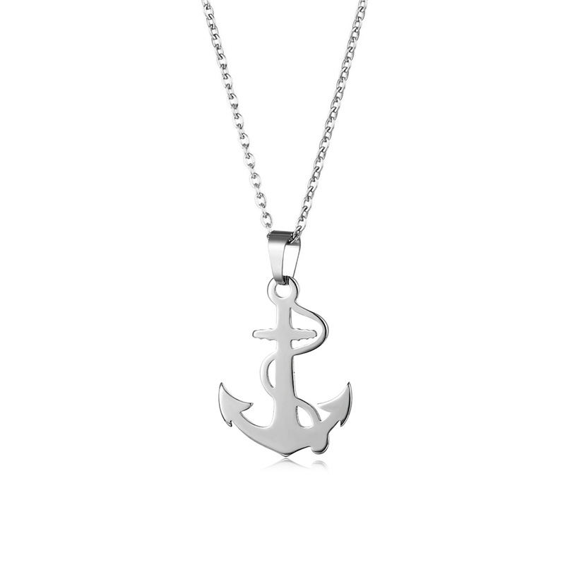 Silver Anchor Pendant Necklace - Battle Rope Anchor ulasan dan harga