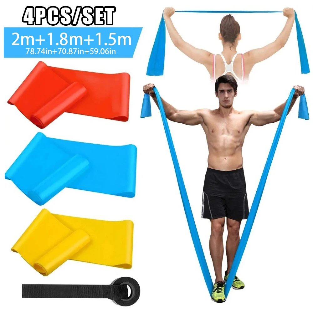 4Pcs/Set Elastic Fitness Bands - Crossfit Workout With Equipment ulasan dan harga